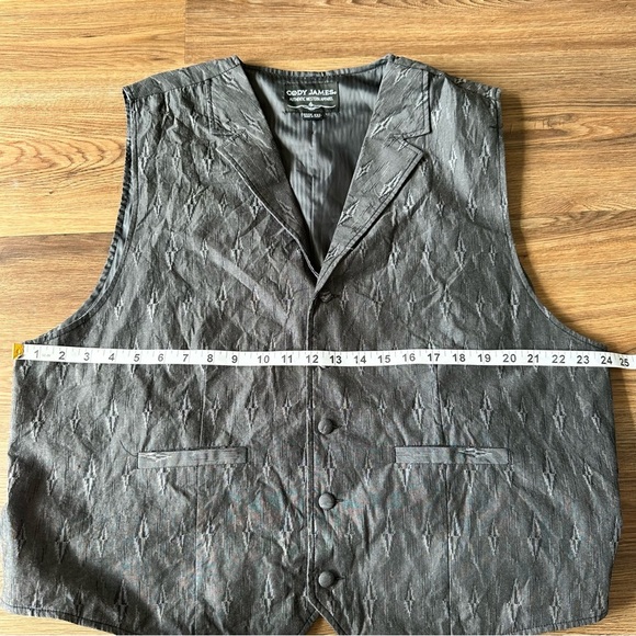 Cody James Vest Men’s 2XL Gray Diamond Western Formal 5 Button Cowboy Waistcoat - Picture 9 of 12